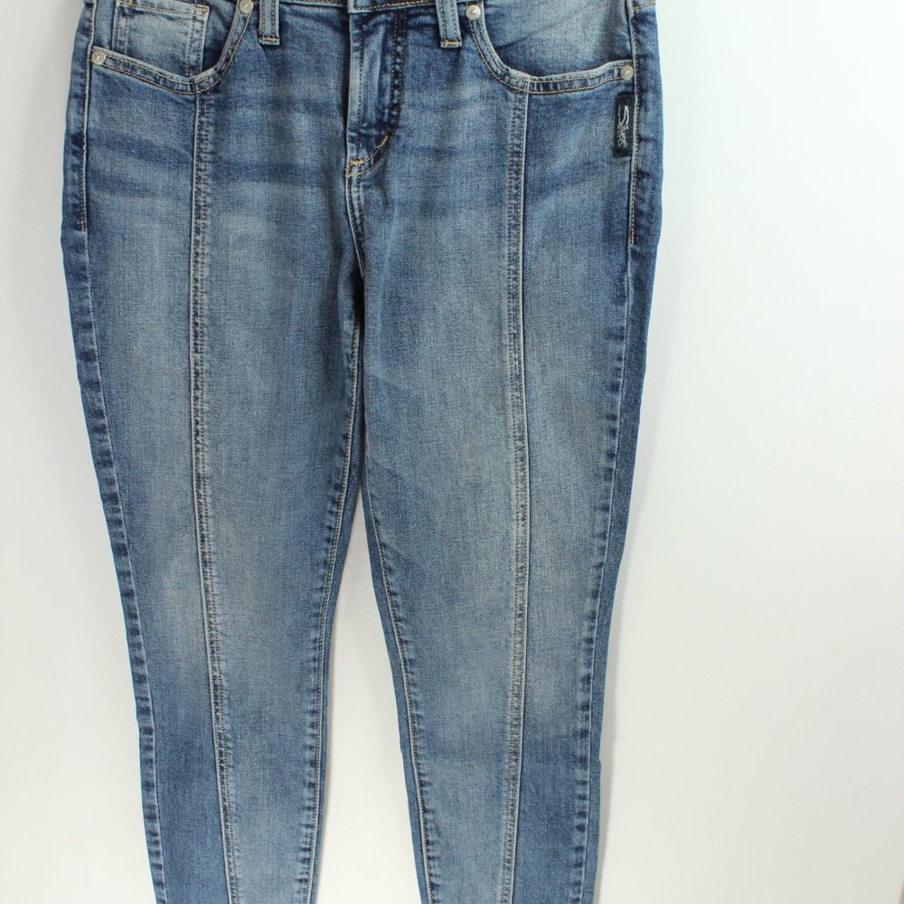 BLUE JEANS SILVER AIKO Skinny Women's Size‎ W24 L25 - Picture 4 of 12